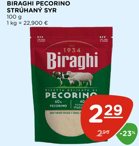 Biraghi Pecorino strúhaný syr
