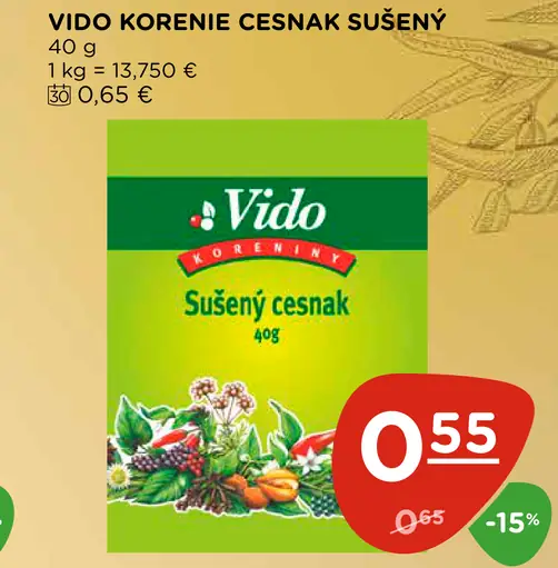 Vido sušený cesnak