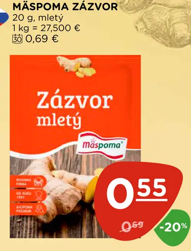 Mäspoma mletý zázvor