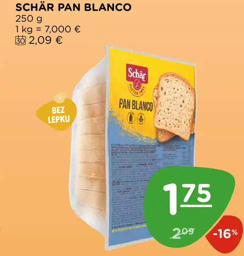 Schar Pan Blanco bezlepkový chlieb