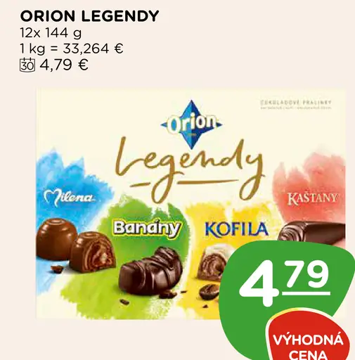 Orion Legendy – Milena, Banány, Kofila, Kaštany