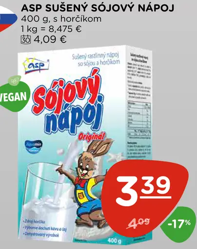 ASP sušený sójový nápoj s horčíkom
