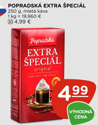 Popradská Extra špeciál originál mletá káva