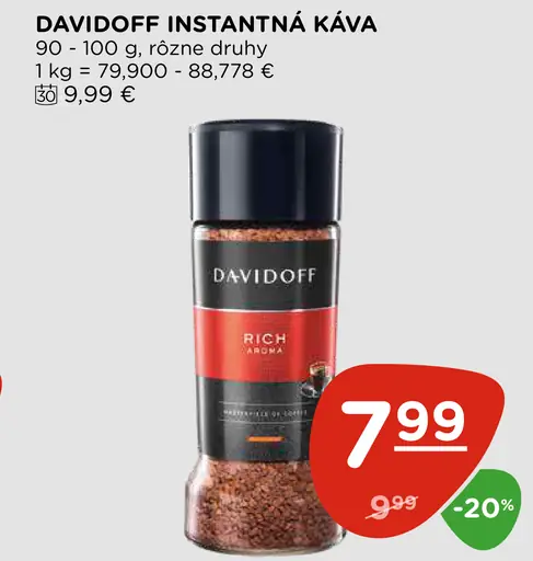 Davidoff instantná káva rôzne druhy