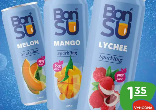 Bensu Melón Sparkling tropická šťava bez pridaného cukru