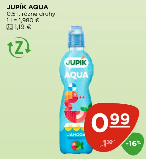 Jupík Aqua, rôzne druhy