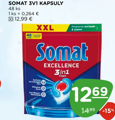 Somat 3v1 kapsuly do umývačky riadu