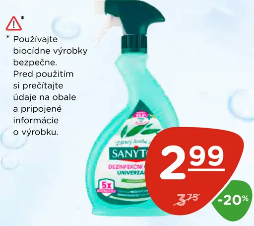 Sanytol dezinfekcia univerzálny čistič eukalyptus