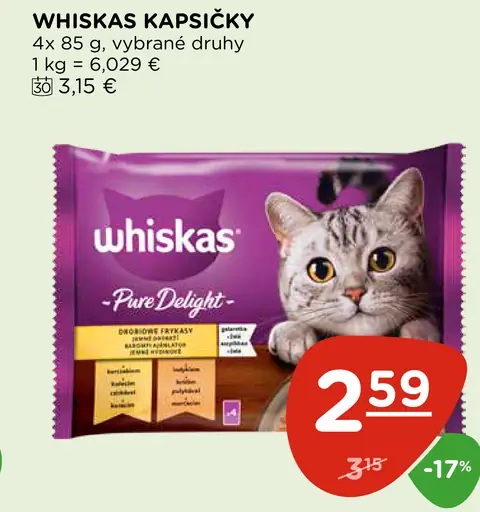 Whiskas kapsičky Pure Delight, vybrané druhy