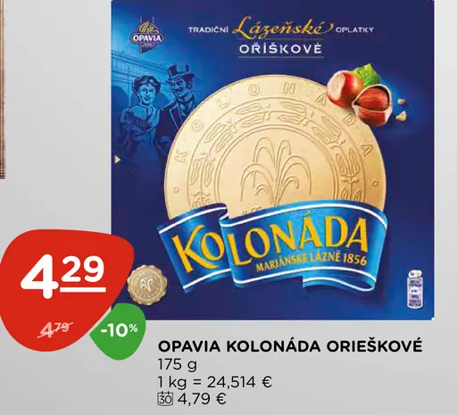 Opavia Kolonáda oplátky orieškové