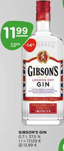 Gibson’s London dry gin