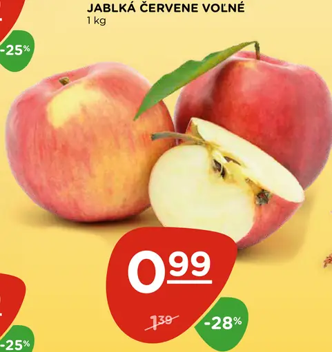Jablká červené voľné