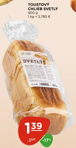 Toastový chlieb svetlý