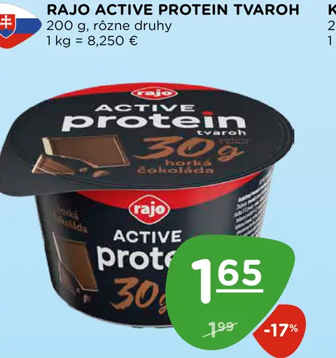 Rajo Active Protein Tvaroh horká čokoláda