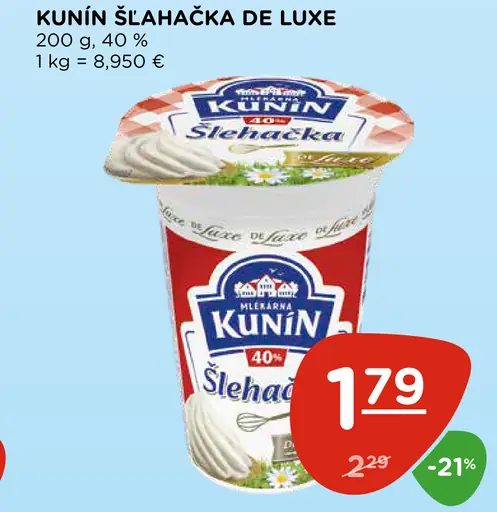 Kúnin Šľahačka De Luxe 40%