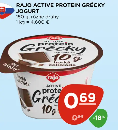 Rajo Active Protein Grécky typ jogurtu horká čokoláda