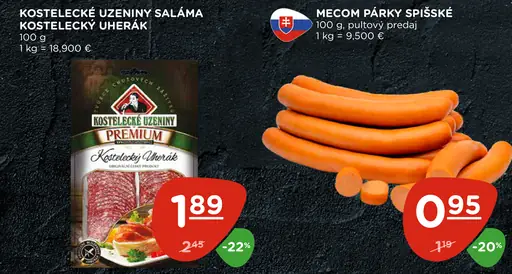 Kostelecké Uzeniny saláma Kostelecký uherák
