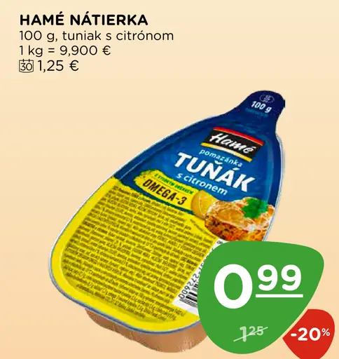 Hamé Tuniak s citrónom nátierka