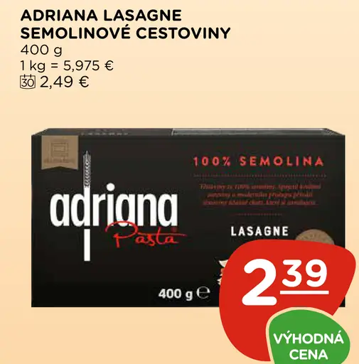 Adriana lasagne semolinové cestoviny