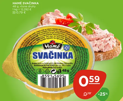 Hamé Svačinka rôzne druhy