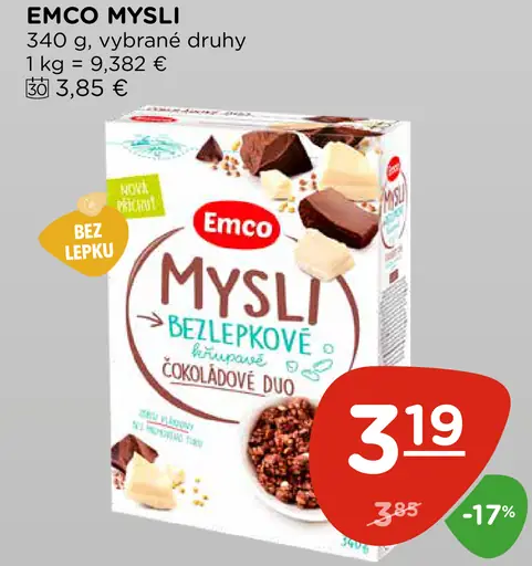 Emco Mysli bezlepkové čokoládové duo