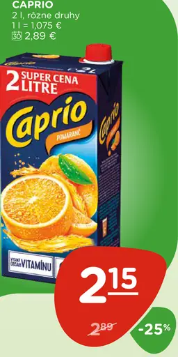 Caprio Ovocný nápoj rôzne druhy