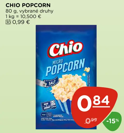 Chio Popcorn rôzne druhy