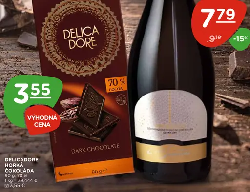 Delicadore horká čokoláda 70 % kakaa