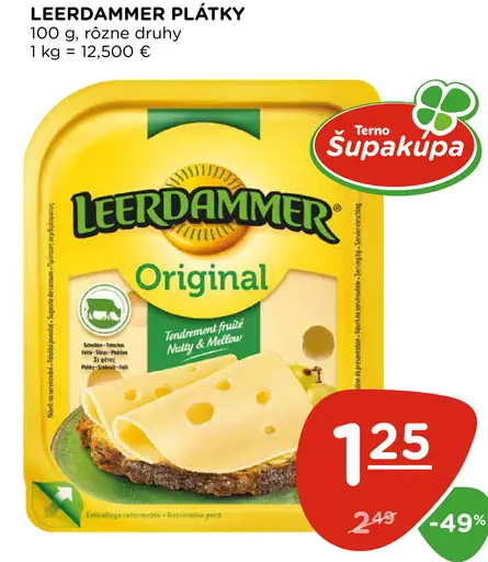 Leerdammer plátky, rôzne druhy