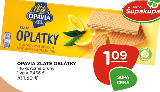 Opavia Zlaté citrónové oblátky