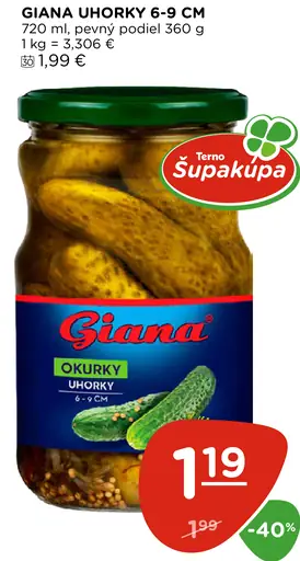 Giana uhorky 6 - 9 cm