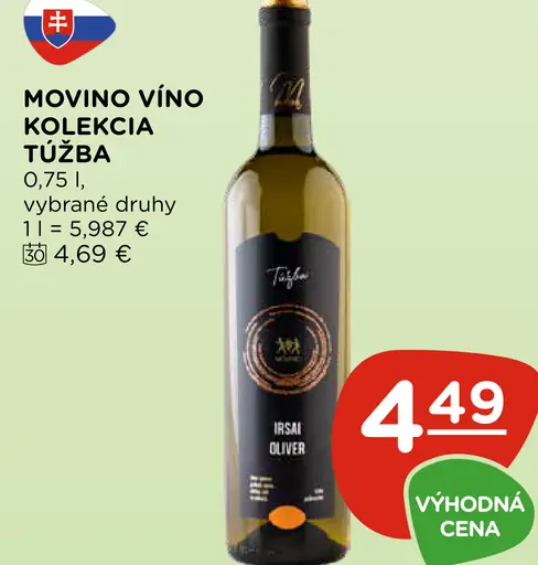 Movino víno kolekcia Túžba, vybrané druhy
