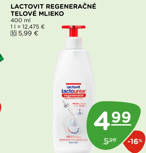 Lactovit Regeneračné telové mlieko