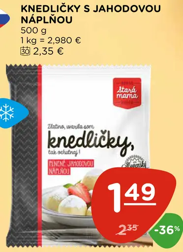 Knedličky s jahodovou náplňou