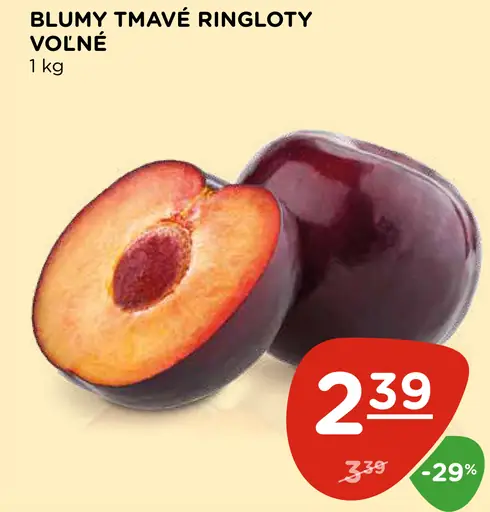 Slivky tmavé ringloty voľné