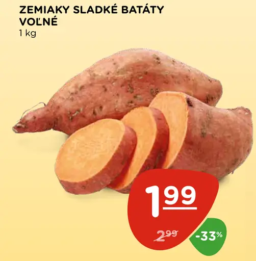 Zemiaky sladké batáty voľné