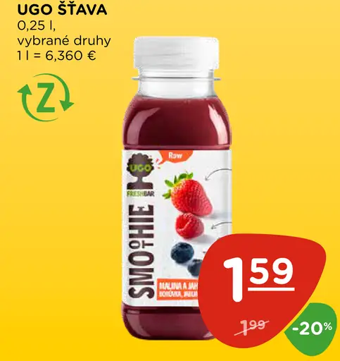 Ugo šťava vybrané druhy