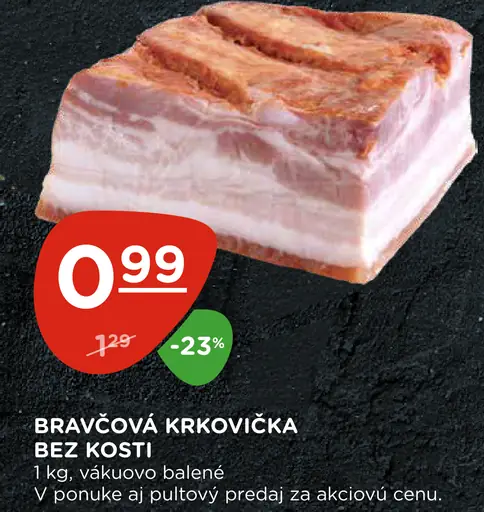 Bravčová krkovička bez kosti, plátky