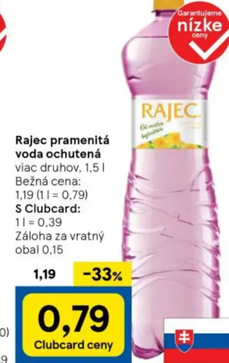 Rajec pramenitá voda ochutená