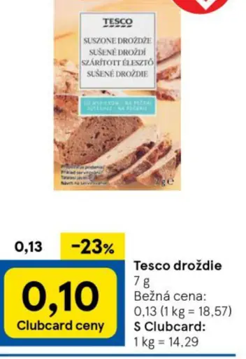 Tesco droždie