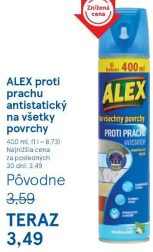 ALEX proti prachu antistatický na všetky povrchy