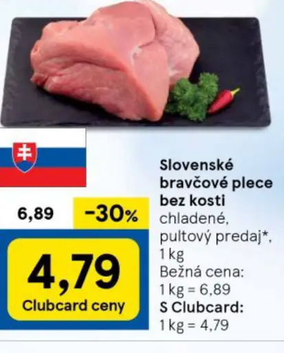 Slovenské bravčové plece bez kosti