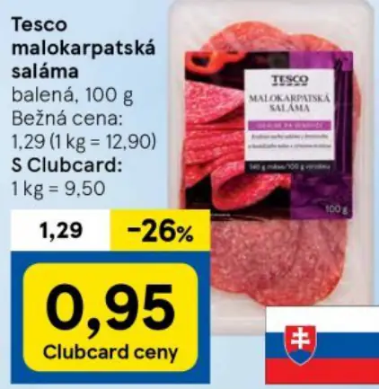 Tesco malokarpatská saláma