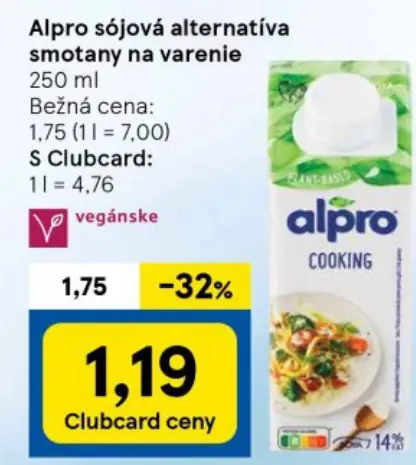 Alpro sójová alternatíva smotany na varenie