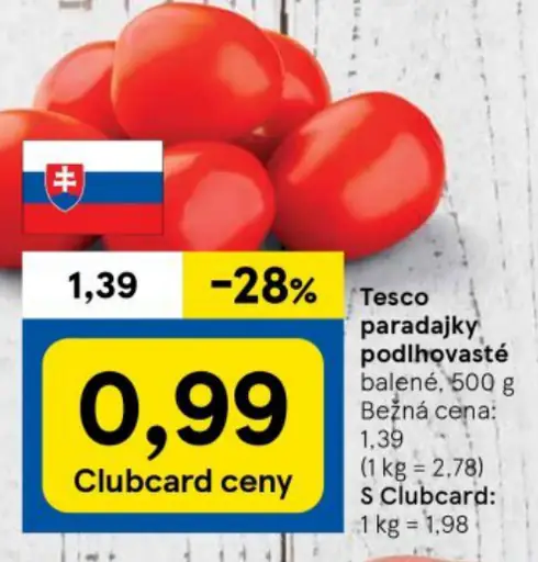 Tesco paradajky podlhovasté