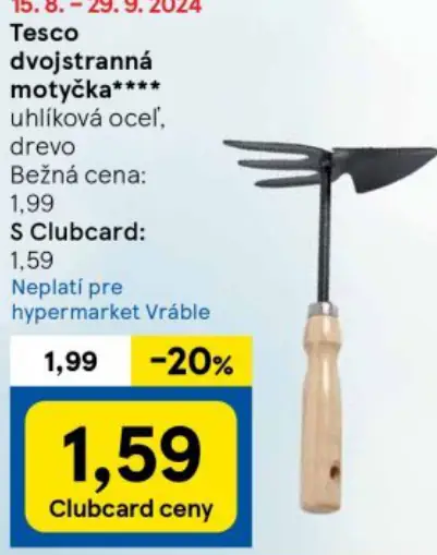 Tesco dvojastranná motyčka