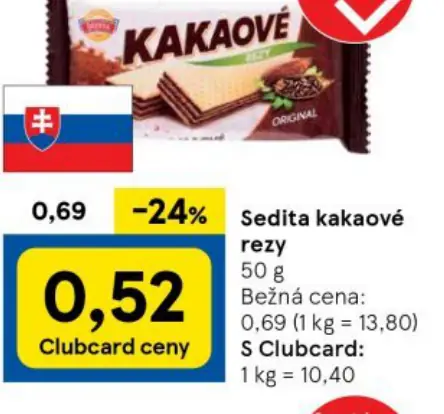 Sedita kakaové rezy