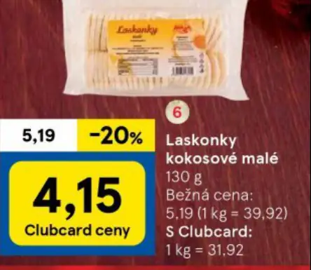 Laskonky kokosové malé