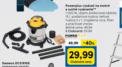 Powerplus vysávač na mokré a suché vysávanie