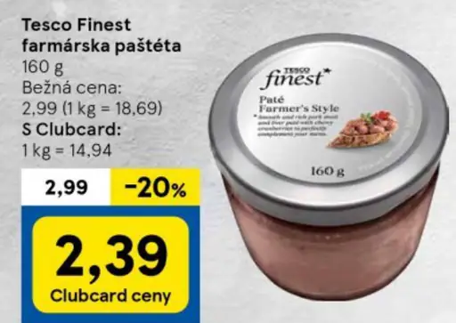 Tesco Finest farmárska paštéta